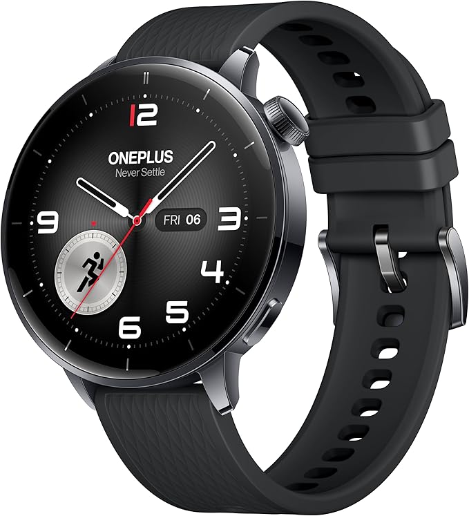 OnePlus Watch 3 43mm Black Steel, WearOS, Black Steel, 32GB Storage, 60h Battery Life, Bluetooth, GPS Navigation, Round Face, 1.32-Inch Display