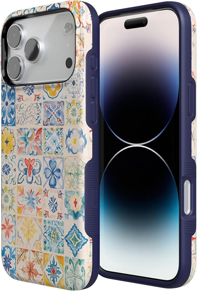 Casely iPhone 17 Pro Case | Tuscan Tiles | Dolce Vita | Compatible with MagSafe | Bold Protective Design