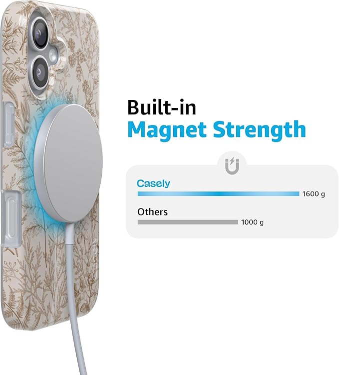 Casely iPhone 17 Case | Beige Garden | Neutral Floral | Compatible with MagSafe | Classic Ultra Slim Design