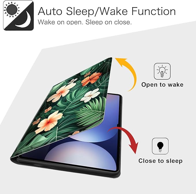 Case for Samsung Galaxy Tab S10 Ultra/Galaxy Tab S9/S8 Ultra 14.6-Inch, Slim PU Leather Stand Cover with Auto Wake/Sleep, Multi-Angle Viewing & Shockproof, Banana Leaves