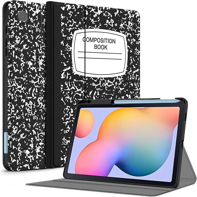 Case for Samsung Galaxy Tab S6 Lite 10.4 Inch 2024/2022/2020 with S Pen Holder, Multi-Angle Viewing Soft TPU Back Cover with Pocket Auto Wake/Sleep.
