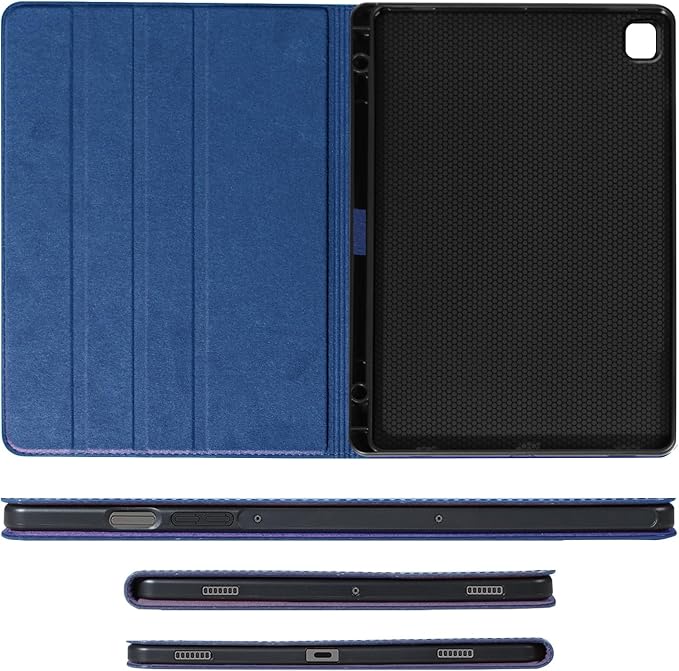 for Samsung Galaxy Tab A9 8.7 inch Case with S Pen Holder 2023 Model(SM-X110/X115/X117) Genuine Leather Cover Protective Shell.Blue