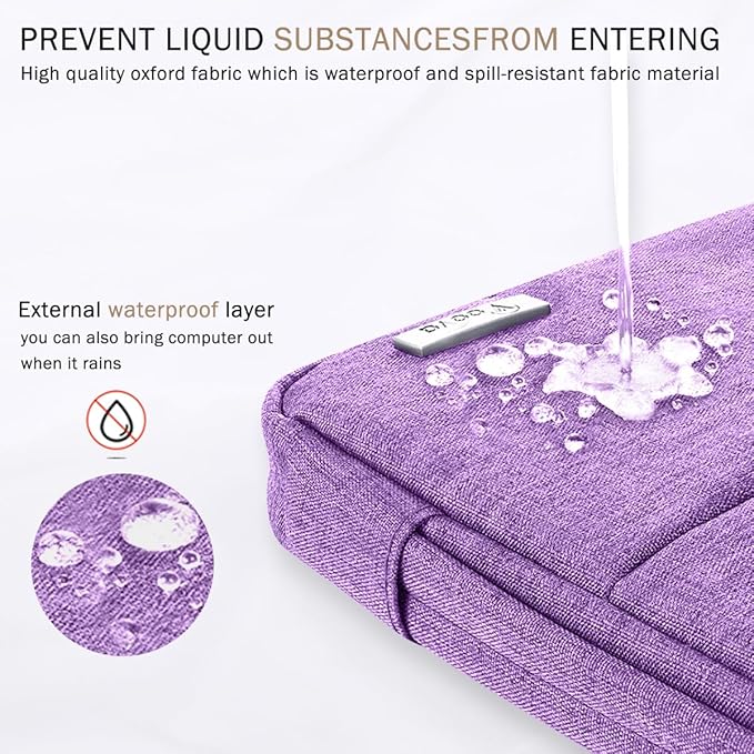Voova 14 15 Inch Laptop Sleeve Case, Waterproof Computer Bag Cover Compatible with MacBook Air 15 M2/M3/M4 2022-2025, MacBook Pro 15, Hp chromebook 14, 14-15” Dell Lenovo Acer Asus, Lavender