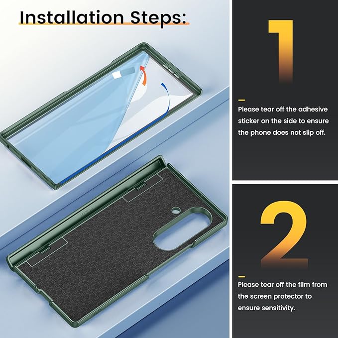 VEGO Case for Z Fold 7 with Kickstand[Slide Camera Cover][Built-in Screen Protector][Hinge Protection] Full-Body Military Grade Shockproof Anti-Fall Protective Hard Case for Samsung Fold7 5G-Green