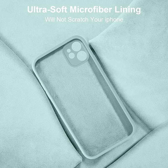 Vooii Compatible with iPhone 11 Case, Upgraded Liquid Silicone with [Flat Edges] [Camera Protection] [Soft Anti-Scratch Microfiber Lining] Phone Case for iPhone 11 6.1 inch - Mint