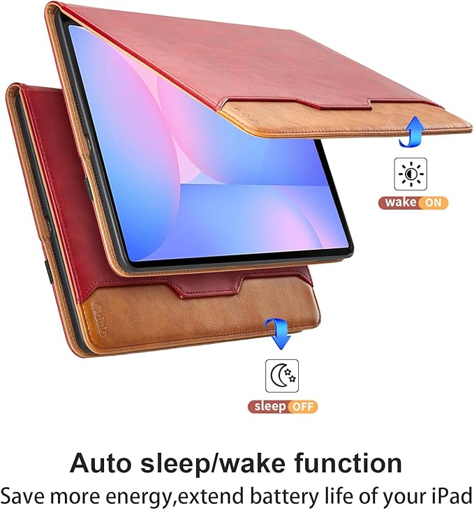 Case for Samsung Galaxy Tab S10 FE Plus 13.1-Inch 2025 - Model SM-X620/SM-X626B with S Pen Holder and Pocket, PU Leather Business Folio Stand Cover for Galaxy S10 FE+, Red