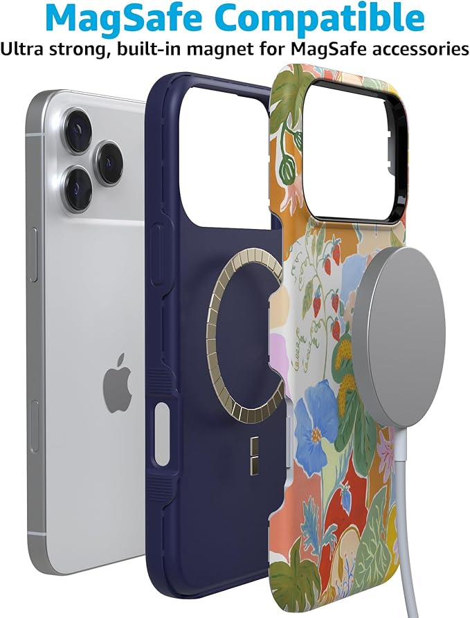 Casely iPhone 17 Pro Case | Botanical Blooms | Floral Patchwork | Compatible with MagSafe | Bold Protective Design