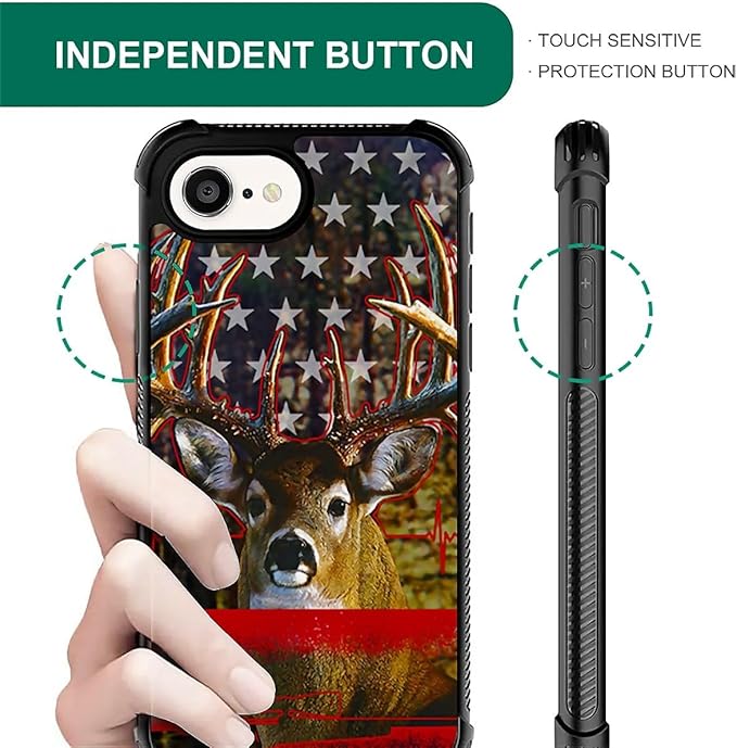 Compatible with iPhone 16e Case,Deer Hunting Phone Cover for Men/Women,Soft TPU Anti-Skid Thread and Four Corner Anti-Collision Protection Case Compatible with iPhone 16e 6.1inch