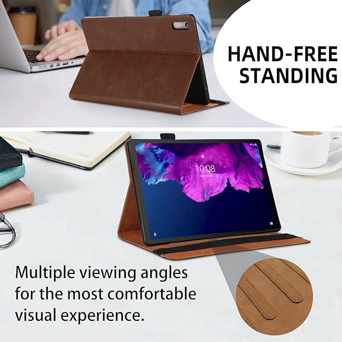 Case for Lenovo Tab P11 2nd Gen/Xiaoxin Pad Plus 2023 11.5" TB350FU/TB350XU case Bussiness Premium PU Leather Stand Folding Folio Cover for Lenovo Tab P11 2nd Gen 11.5 inch -Brown