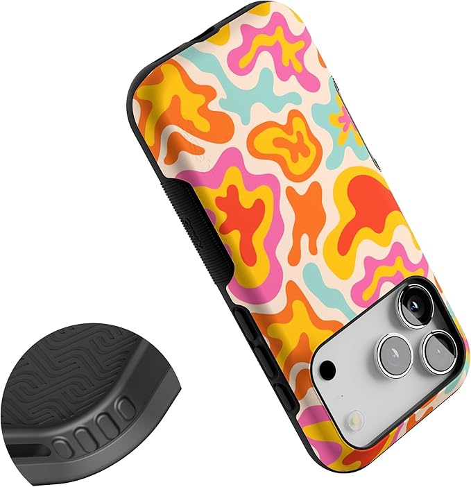 Casely iPhone 17 Pro Case | Tropical Color Splash | Abstract Retro | Bold Protective Design | Compatible with MagSafe
