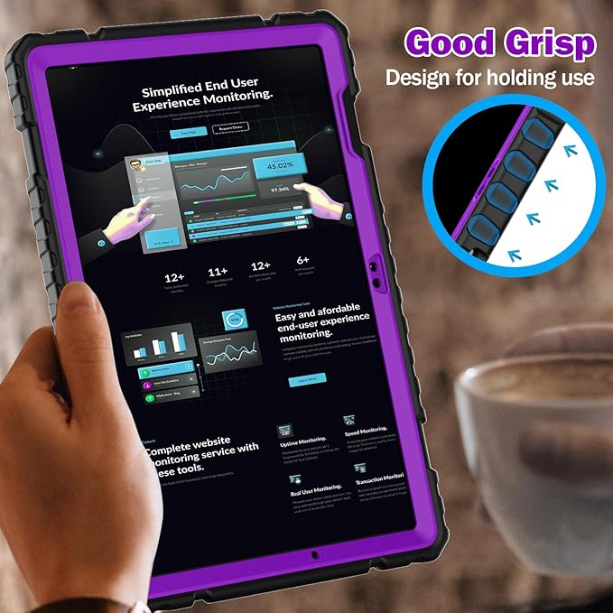 Grifobes for Samsung Galaxy Tab A9 Plus 11 Inch 2023 Cases, Heavy Duty Shockproof Rugged Cover for New Samsung Tablet A9+ 11" / 10.9" Case (SM-X210/X216/X218) with Kickstand for Kids, Black+Purple