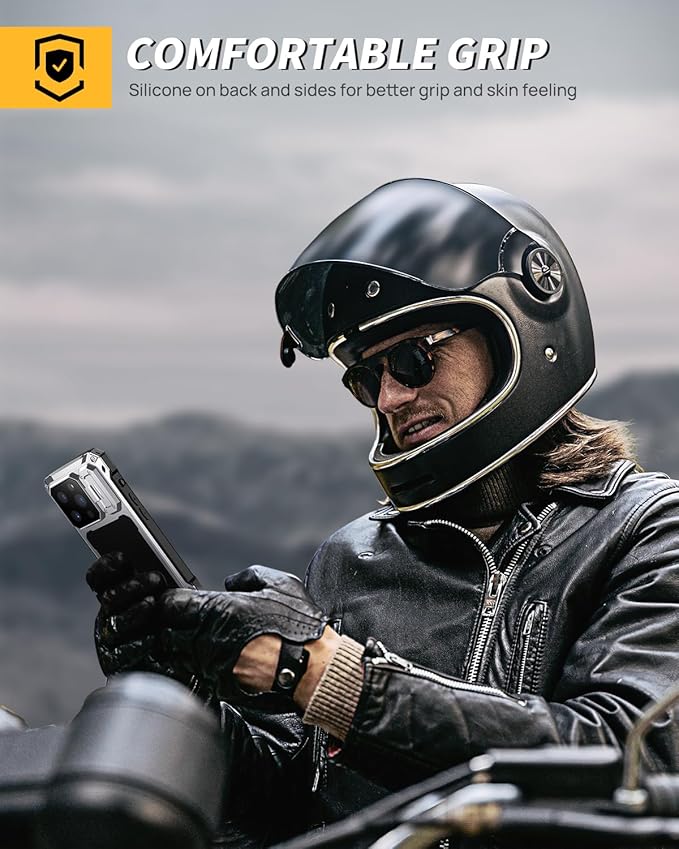 Lanhiem for iPhone 14 Pro Metal Case, [Built-in Camera Kickstand & Glass Screen Protector] Protective Heavy Duty Full Body Military Rugged Shockproof Magnetic Cover for iPhone 14 Pro 6.1" (Silver)