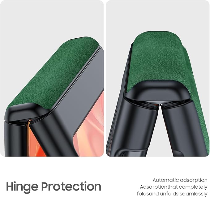 for Motorola Razr 2024 Case/Razr 2025 Case, Built-in Screen Protector & Hinge Protection & Ultra Thin PU Leather Matte PC Shockproof Phone Cover Smartphone Case for Moto Razr 2024/2025(Green)