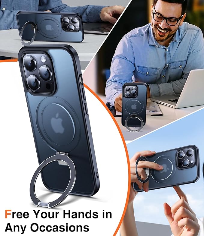 3-in-1 [Magnetic+Kickstand+Ring Holder] for iPhone 13 Pro Max Case Stand Ring Holder Compatible with MagSafe, Military Shockproof Protective iPhone 13 Pro Max Phone Case Kickstand Cover