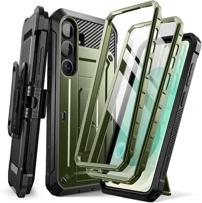 SUPCASE for Samsung Galaxy S25 Case with Stand (Unicorn Beetle Pro), [2 Front Frames] [Built-in Screen Protector & Belt-Clip] Military-Grade Protection Rugged Phone Case for Galaxy S25 6.2", Guldan