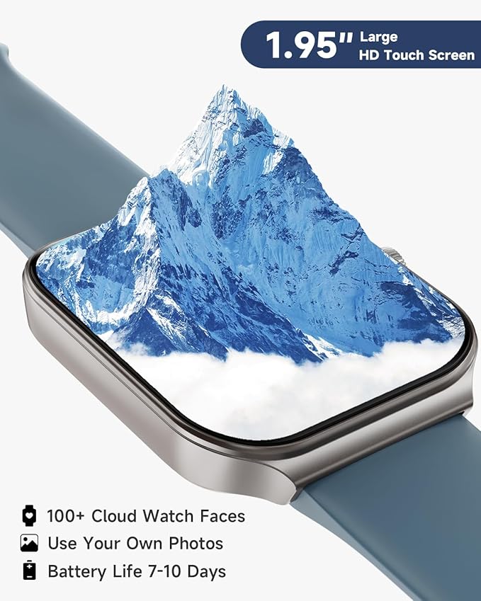 Smart Watch for Men Women Alexa Built-in, 1.95" Fitness Tracker with Answer/Make Calls, IP68 Waterproof/Heart Rate/Sleep Tracker/100 Sports, Fitness Watch Compatible iOS Android