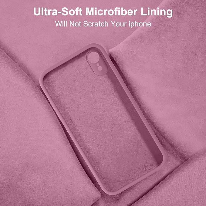 Vooii Compatible with iPhone XR Case, Upgraded Liquid Silicone with [Flat Edges] [Camera Protection] [Soft Anti-Scratch Microfiber Lining] Phone Case for iPhone 10 XR 6.1 inch - Lavender Purple