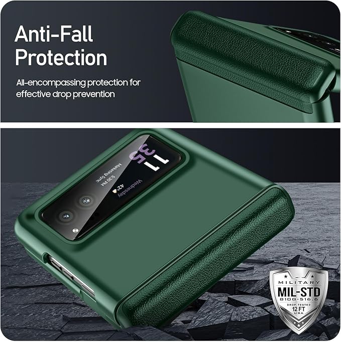 for Motorola Razr 2023 Case, Built-in Screen Protector & Hinge Protection & Ultra Thin Matte PC Shockproof Phone Cover Smartphone Case for Moto Razr 2023 (Green)