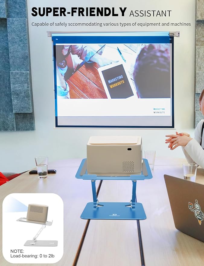 Laptop Stand, Ergonomic Adjustable Computer Stand for Collaborative Work, Foldable and Portable Heat Sink Computer Stands, Fits up to 15.6-inch Laptops (Dark Blue)