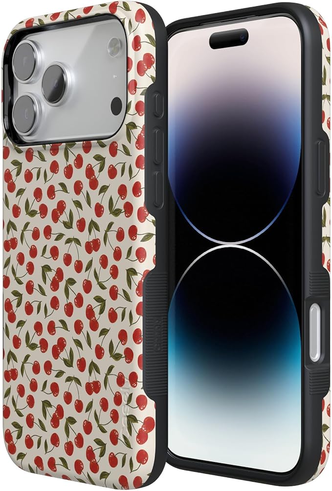 Casely iPhone 17 Pro Case | Cherry on Top | Red Cherries | Compatible with MagSafe | Bold Protective Design