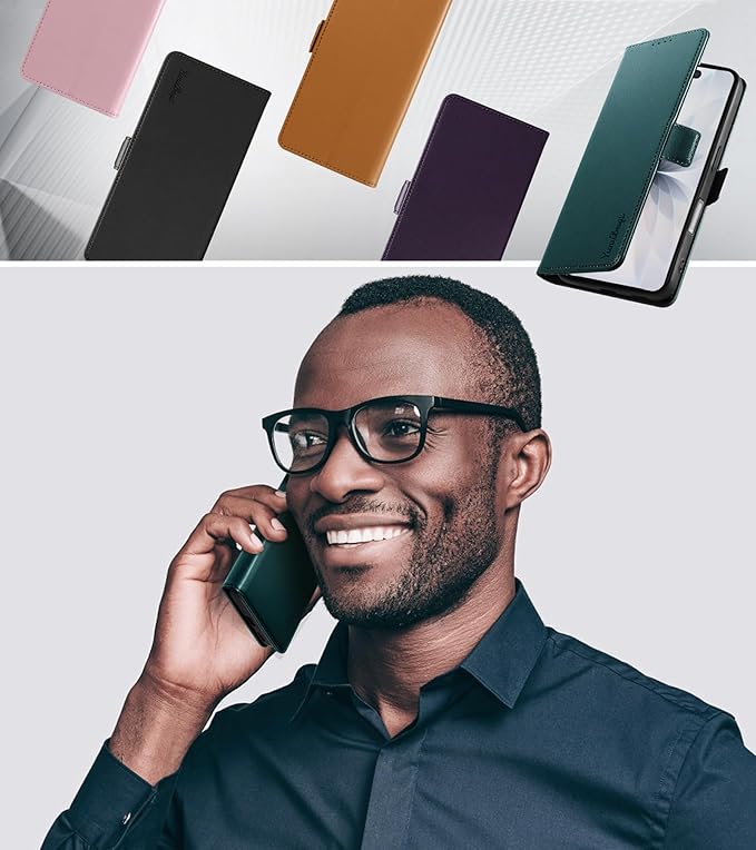 Wallet Flip Case for iPhone 17 5G - [RFID Blocking] Luxury PU Leather Card Holder Magnetic Phone Cover with Kickstand,Shockproof Protective Case,Green