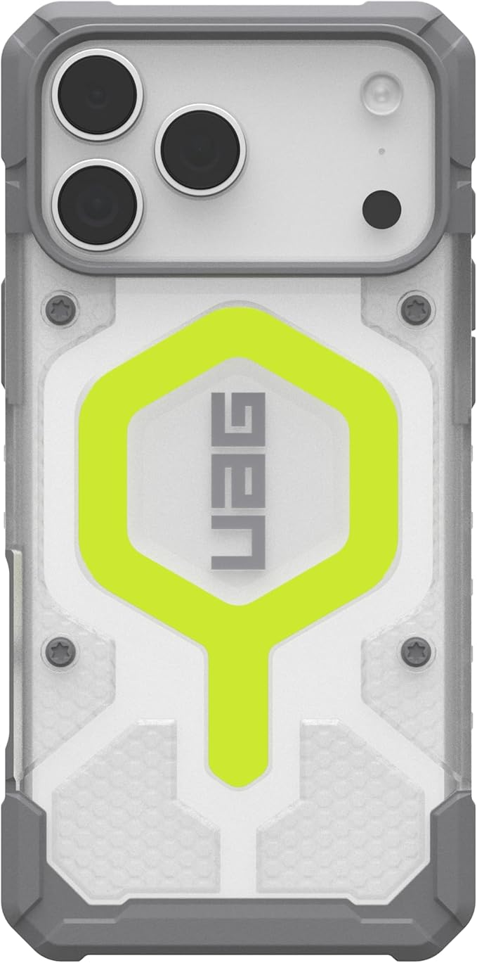URBAN ARMOR GEAR UAG Designed for iPhone 17 Pro Max Case Pathfinder Clear - Compatible with MagSafe Military Grade Protective Cover, Active Neon