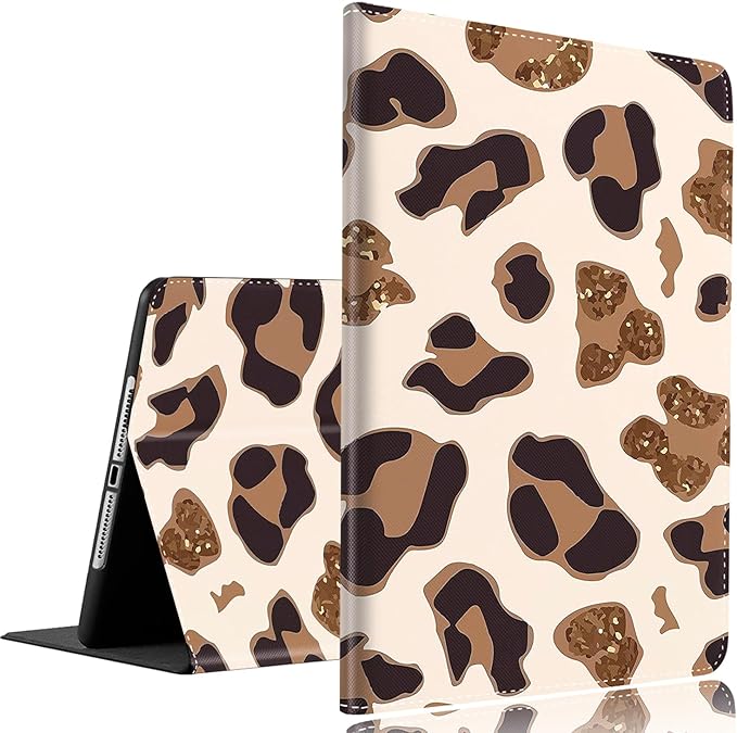 Case for Samsung Galaxy Tab A9 Plus 11 inch 2023，Slim Fit Foldable Standing Cover Case with Auto Sleep/Wake for Galaxy Tab A9+ 11’2023 (SM-X210/X216/X218)，Golden Leopard Print