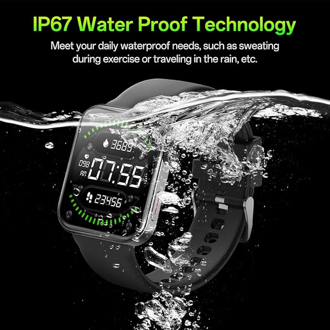 Smart Watches for Men Women (Answer/Make Calls), 1.91'' TFT HD Screen, 100+ Sports Modes Fitness Tracker, Heart Rate/Blood Oxygen/Sleep Monitor, IP67 Waterproof for Android/iOS, Silver