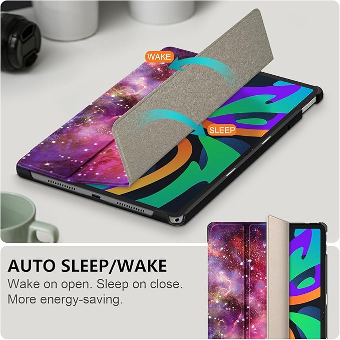 Case Compatible with Lenovo Tab M11 2023 TB-330FU / Lenovo Xiaoxin Pad 2024 TB-331FC 11 Inch Tablet,Slim Lightweight Trifold PC Cover with Auto Wake/Sleep Function,Galaxy