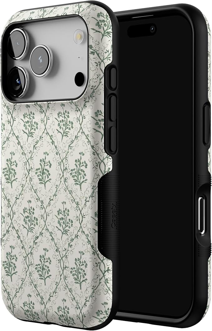 Casely iPhone 17 Pro Case | Sage Tapestry | Floral Vines | Bold Protective Design | Compatible with MagSafe