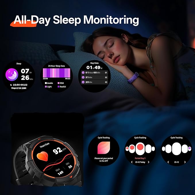 Black Shark GS3 Sport Smartwatch, 1.43" AMOLED Display, ENC Bluetooth Call, 18-Day Battery Life, 50m Water Resistance, GPS, Fitness Tracker, 120+ Sports Modes, Health Monitoring, Luna Purple