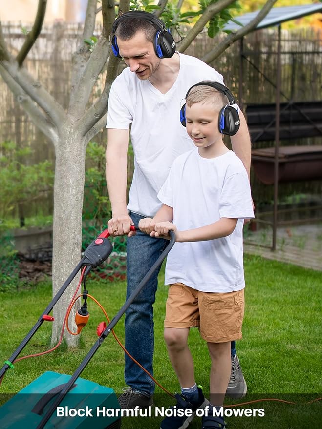 Dr.meter Noise Reduction Ear Muffs, 31dB SNR Ear Protection Safety Earmuffs, Noise Cancelling Headphones Hearing Protection for Gun Range, Yard Work, Mowing, Monster Truck and Firework