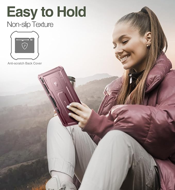 Dexnor Case for Samsung Galaxy Tab S10 Lite /S10 FE/S9 FE 10.9 Inch(2025/2023), [Built in Screen Protector & Kickstand] with Pen Holder Heavy Duty Full Body Cover for S9 FE 5G Tablet Case (Red)