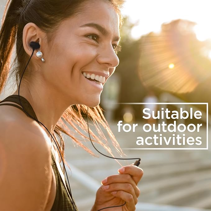 iJoy Fuse Wired Earbuds with Lightning Connector Headphones with Microphone, Noise Cancelling Earphones, Noise Cancelling Headset for Workout, Running, Gym (Black w/MFI Connector)