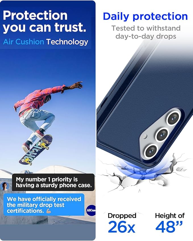 AICase for Samsung Galaxy S25 Case,3-Layer Heavy Duty Pocket-Friendly Rugged Durable Military Grade Protection Shockproof/Drop Proof/Dust Proof Protective Cover for Samsung Galaxy S25 2025_2