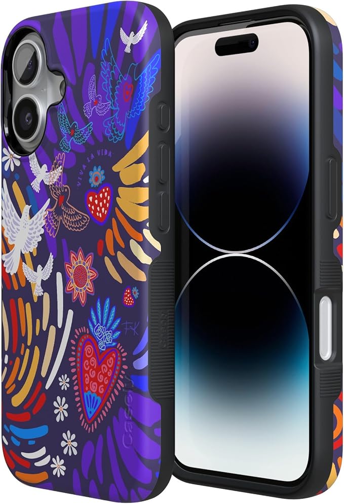 Casely iPhone 17 Case | Viva La Vida | Frida Kahlo Collage | Compatible with MagSafe | Bold Protective Design