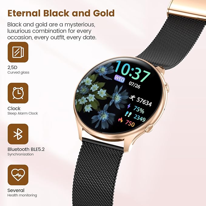 Smart Watches for Women with Menstrual Cycle Tracker, 1.39” HD Smart Watch, Heart Rate/Sleep Monitor, IP67 Waterproof, Women’s Watch Fitness Tracker Compatible with iOS Android