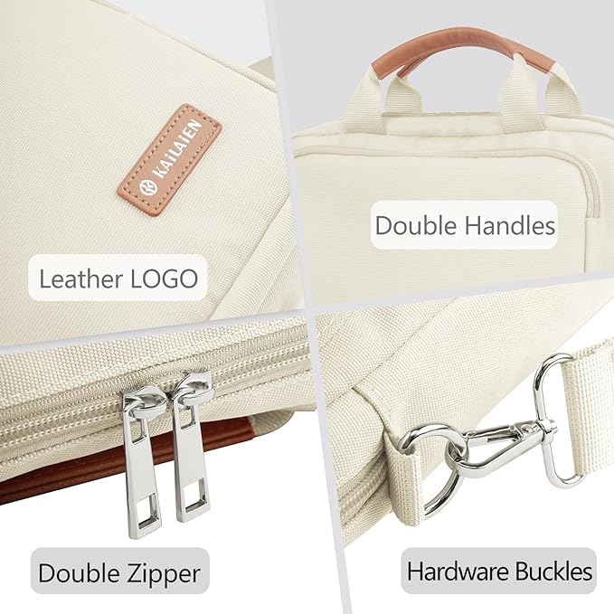 10-13 Inch Tablet Sleeve Bag, Ipad Bag for 13 In/11 in New iPad Pro M4 & 13 in Air M2 2024,iPad Pro 12.9 M2&M1,Ipad 10.9,Galaxy Tab S8+/S9+ 12.4,with Removable Shoulder Strap (Beige)