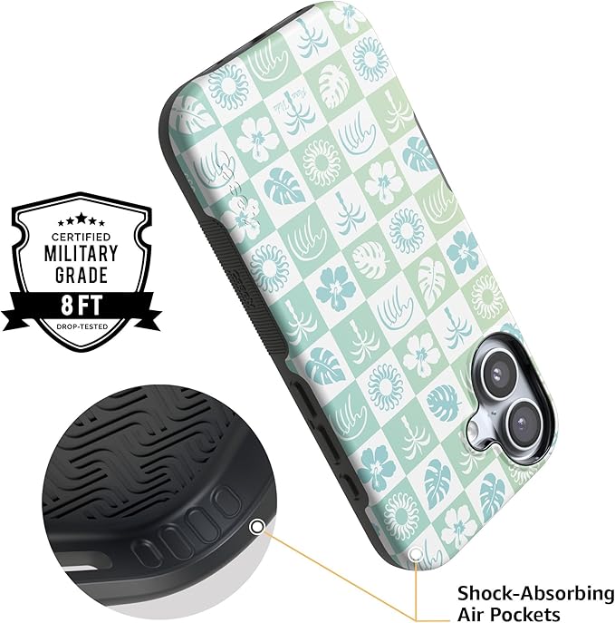 Casely iPhone 17 Case | Coastal Checkers | Pura Vida | Compatible with MagSafe | Bold Protective Design