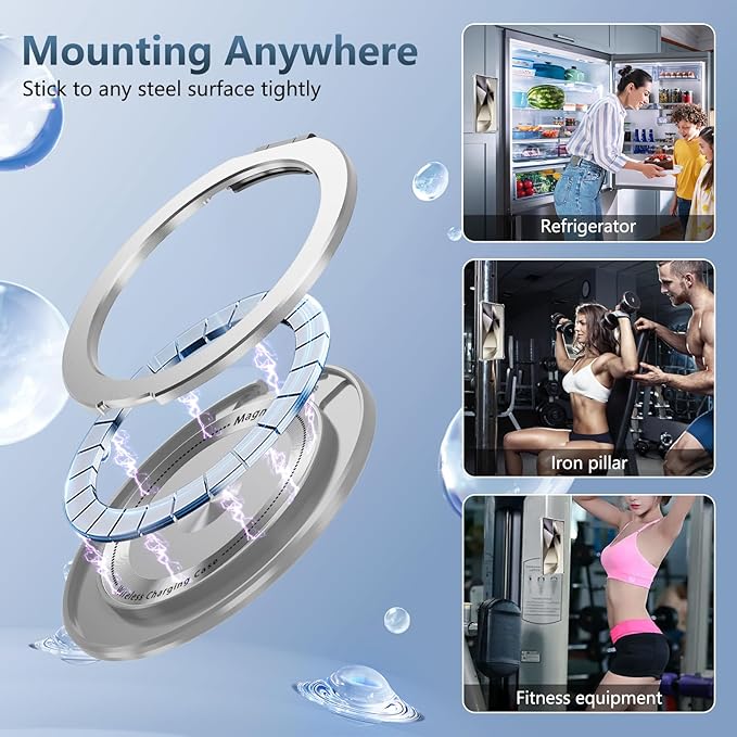 for Samsung Galaxy S24 Ultra Case Compatible with Magnetic Wireless Charging with Screen Protectors, S24 Ultra Case Built-in Kickstand Ring Military Grade Drop Protection Shockproof Clear