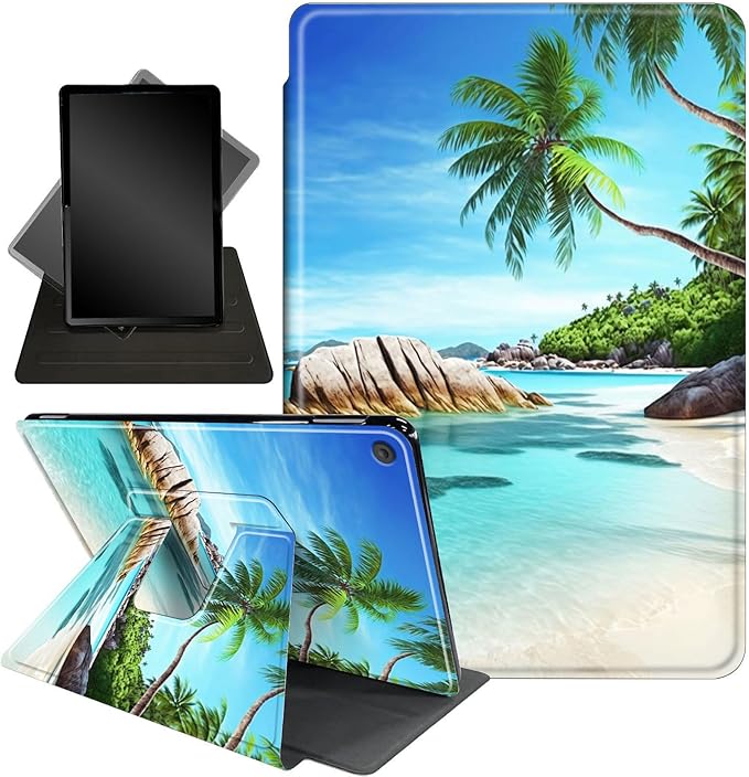 Case for Lenovo Tab M10 Plus 10.3", 360 Degree Rotating Folding Stand,with Auto Sleep/Wake Case for Lenovo Tab M10 Plus (2020 2nd Gen) TB-X606F/TB-X606X 10.3" FHD Tablet,Beach Palm Trees