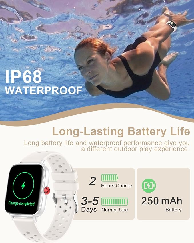Smart Watches for Women Men with Bluetooth Calls: 1.8”LCD Screen Fitness Trackers with 24-Hour Heart Rate SpO2 Sleep Monitor 120+ Sport Mode Waterproof Smartwatch Compatible with iPhone Android Phones
