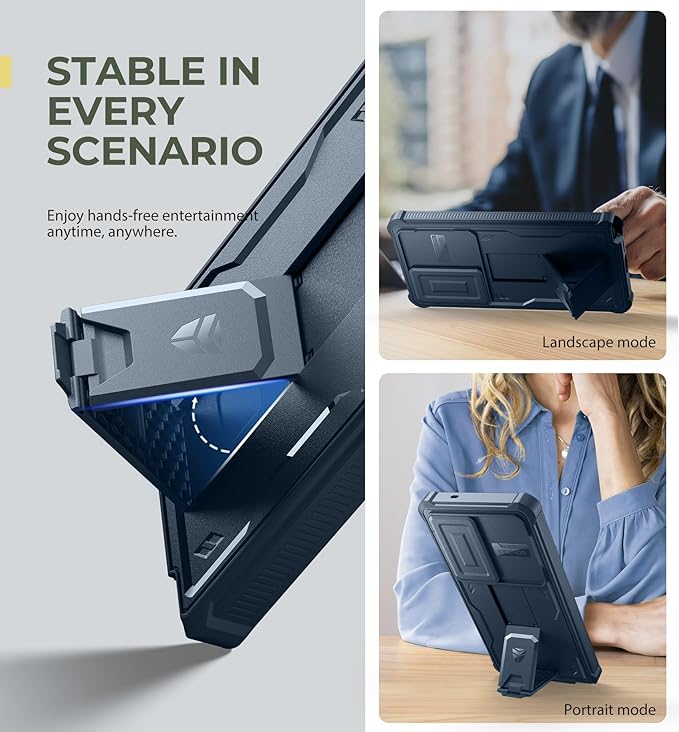 Dexnor for Samsung Galaxy S25 Ultra Case with Built-in Slide Camera Cover & Screen Protector & Kickstand, Heavy-Duty Shockproof Rugged Case Full-Body Bumper Cover for Galaxy S25 Ultra(2025),Navy Blue