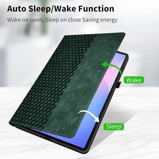 Case for Samsung Galaxy Tab S10 FE Plus 13.1 Inch 2025 (SM-X620/X626),360 Degree Rotating PU Leather Folio Protective Cover with Auto Sleep/Wake,Card Holder&Shoulder Strap for Woman Man,Green