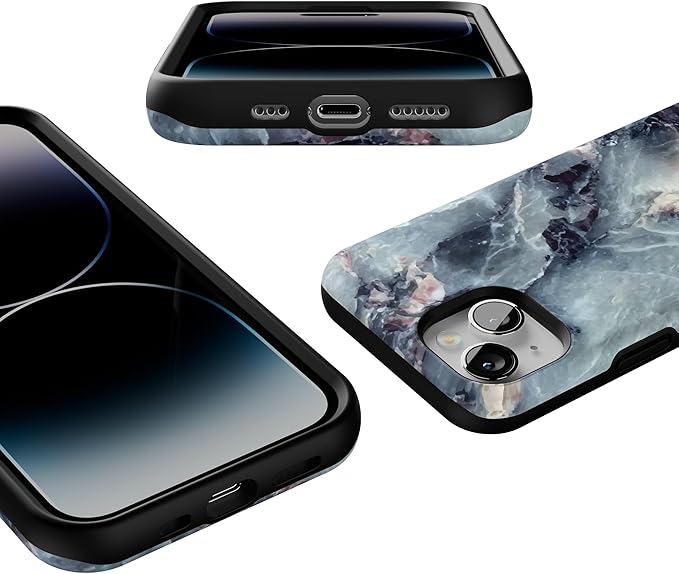 Casely iPhone 14 Case | Blue Marble | Compatible with MagSafe | Bold Protective Design