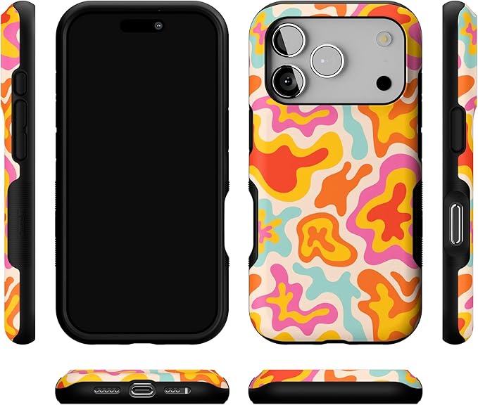 Casely iPhone 17 Pro Case | Tropical Color Splash | Abstract Retro | Bold Protective Design | Compatible with MagSafe
