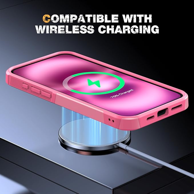 Diaclara Magnetic for iPhone 16 Plus Case, [with Privacy Screen Protector] [Anti Spy] [Military Grade Drop Protection] Heavy Duty Full-Body Shockproof Phone Case, Magnetic Pink