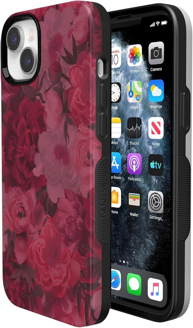 Casely iPhone 14 Case | Romance Novel | Moody Floral | Compatible with MagSafe | Bold Protective Design