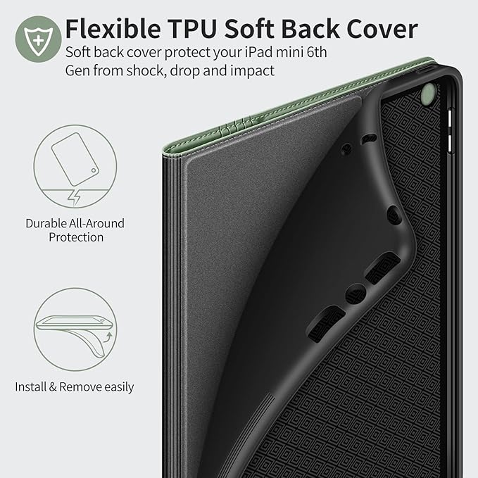 H HOLIMET Case for iPad 9th Generation 10.2 Inch 2021 iPad 8th 7th Generation 2020/2019 with Pencil Holder Vegan Leather Auto Sleep/Wake Smart Shockproof Protective Cover