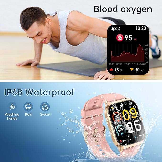 Smart Watch for Women Fitness Tracker: Waterproof Make/Answer Call Smart Watches for Women Running Digital Mens Watches Step Smartwatch Android Phones iPhone Samsung Compatible Heart Rate Monitor